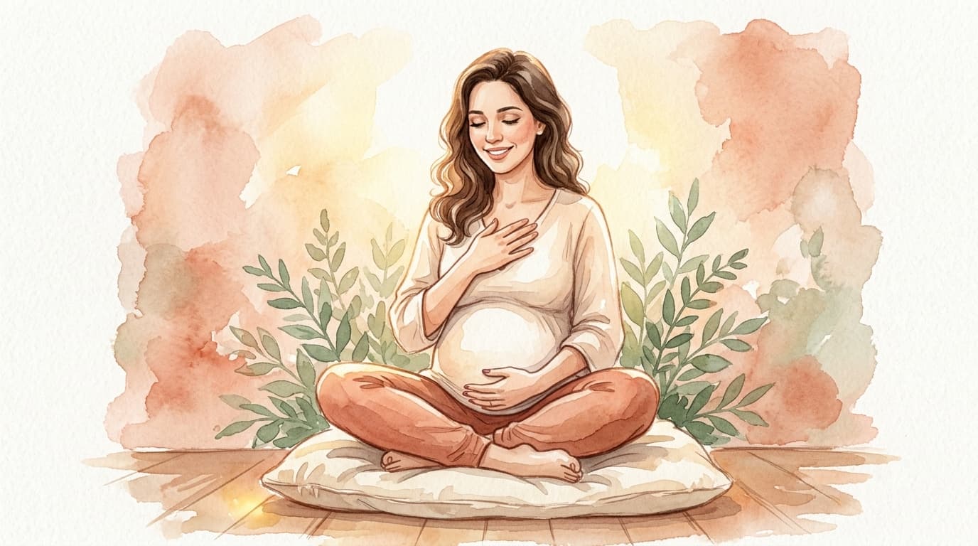 Priscilla Valadares, fisioterapeuta obstétrica — Gravidez com Amor (ilustração em aquarela)