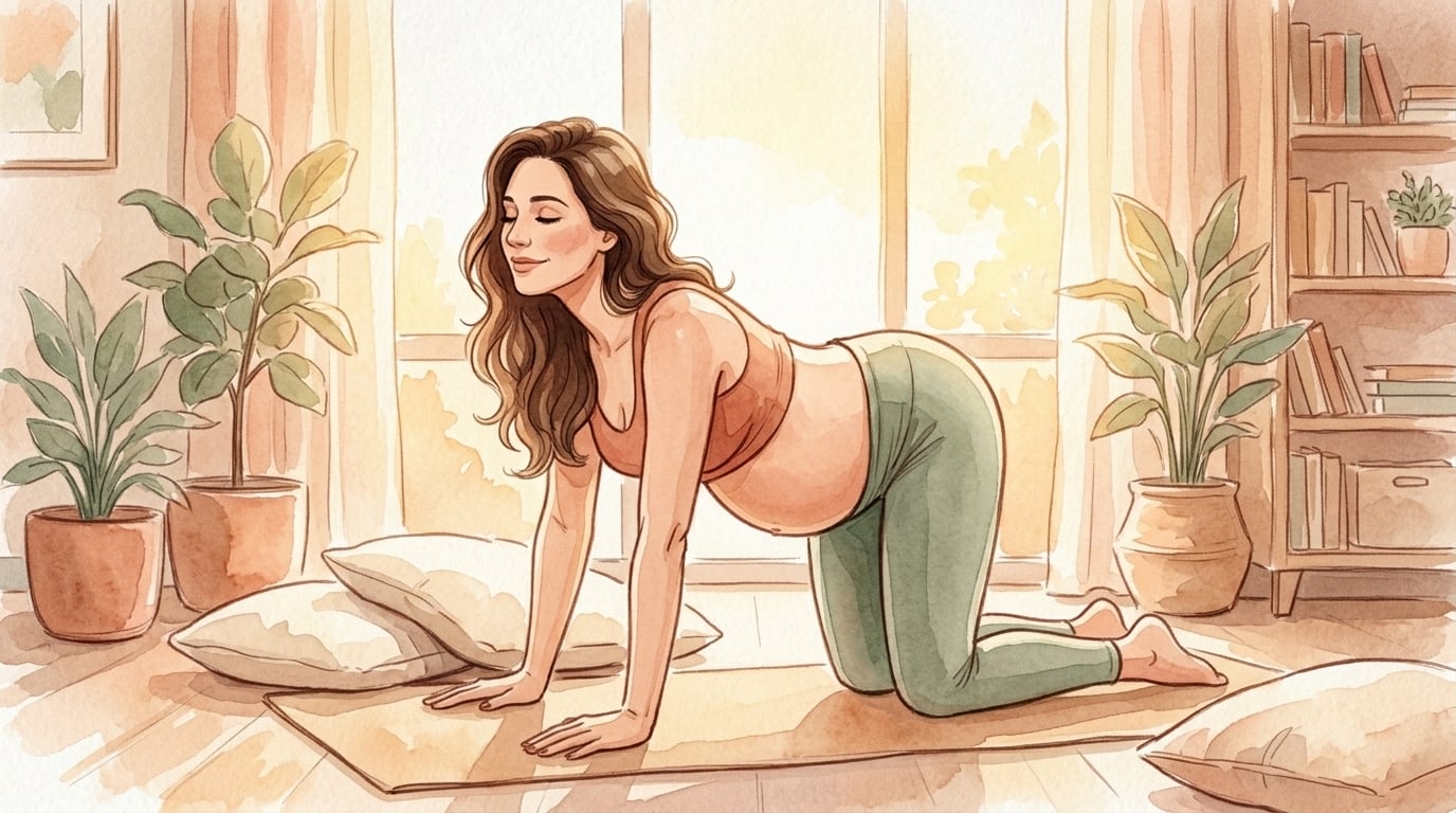 Priscilla Valadares, fisioterapeuta obstétrica — Gravidez com Amor (ilustração em aquarela)